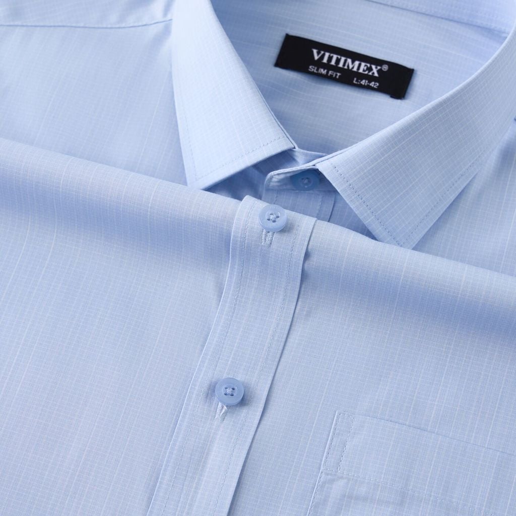 ÁO SƠ MI NGẮN TAY VITIMEX DÁNG ÔM VỪA SLIMFIT KẺ Ô ASB 6020