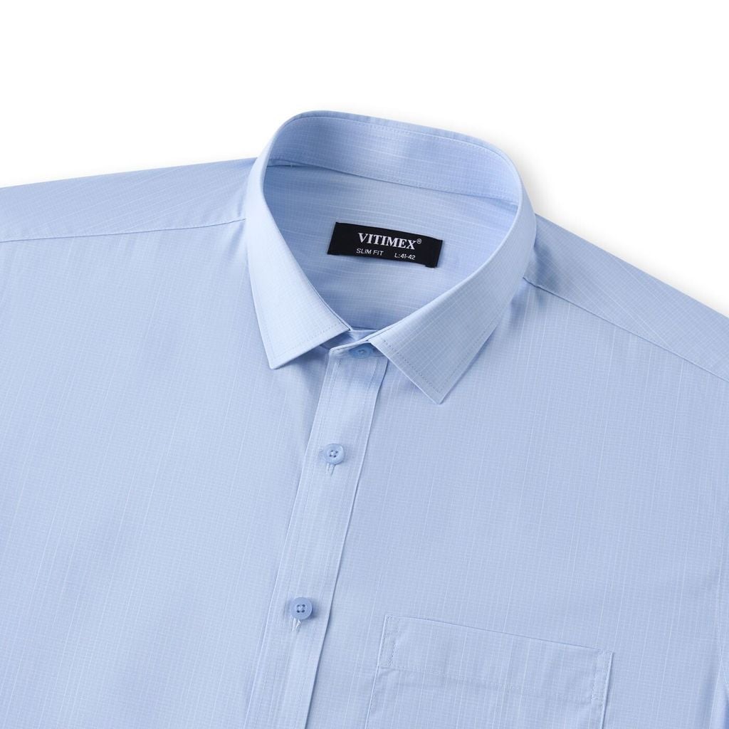 ÁO SƠ MI NGẮN TAY VITIMEX DÁNG ÔM VỪA SLIMFIT KẺ Ô ASB 6020