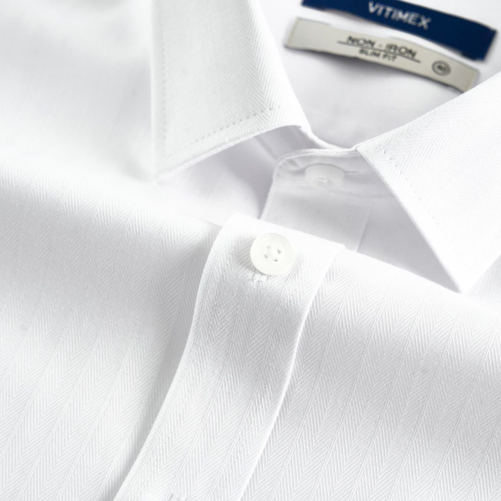 ÁO SƠ MI NGẮN TAY VITIMEX DÁNG ÔM VỪA SLIMFIT TRƠN ASB 6028