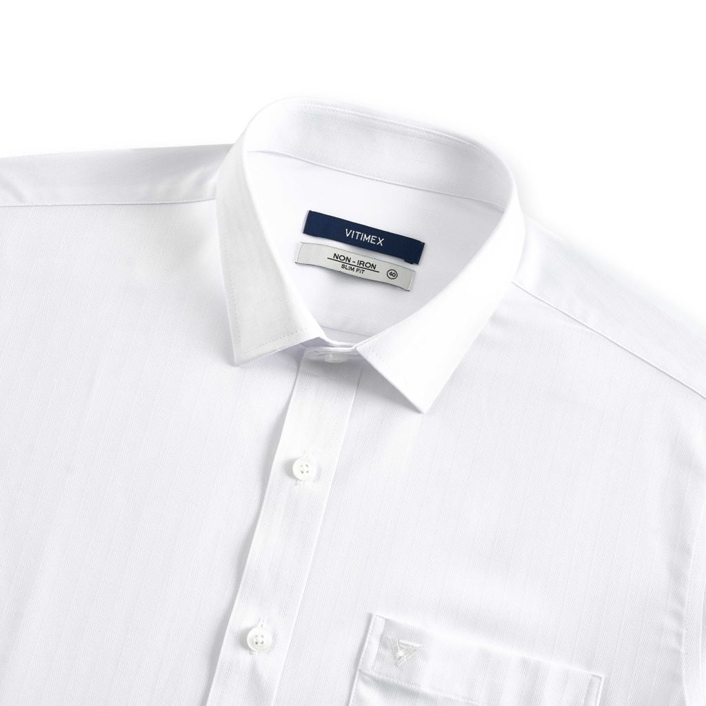 ÁO SƠ MI NGẮN TAY VITIMEX DÁNG ÔM VỪA SLIMFIT TRƠN ASB 6028