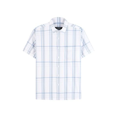 Áo sơ mi ngắn tay Slimfit kẻ xanh ASB 6032 VITIMEX