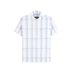 ÁO SƠ MI NGẮN TAY DÁNG ÔM VỪA SLIM FIT KẺ XANH ASB 6032