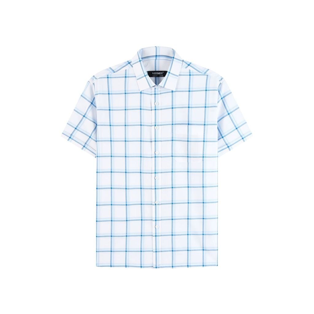 ÁO SƠ MI NGẮN TAY VITIMEX DÁNG ÔM VỪA SLIMFIT KẺ CARO ASB 6033