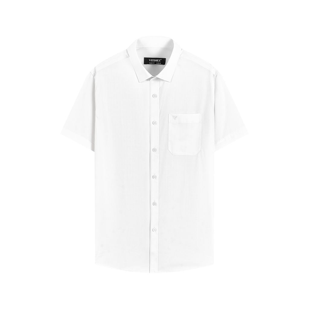 ÁO SƠ MI NGẮN TAY VITIMEX DÁNG ÔM VỪA SLIMFIT TRƠN ASC 4083