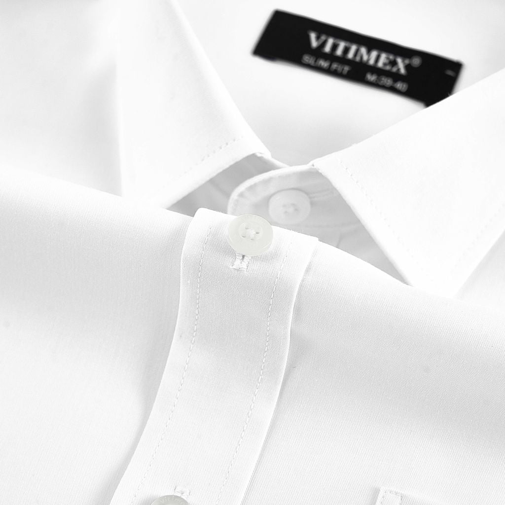 ÁO SƠ MI NGẮN TAY VITIMEX DÁNG ÔM VỪA SLIMFIT TRƠN ASC 4083
