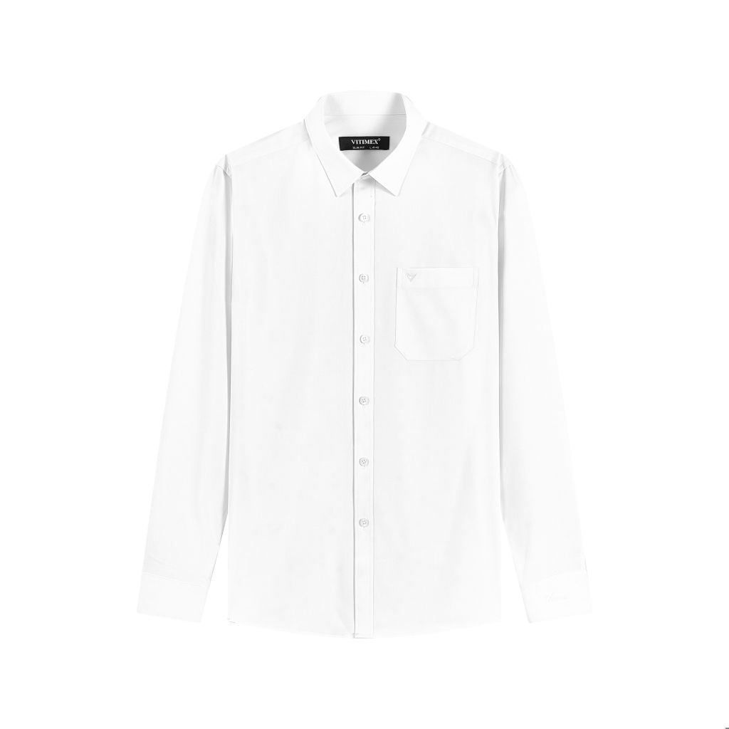 ÁO SƠ MI DÀI TAY VITIMEX DÁNG ÔM VỪA SLIMFIT TRƠN ASD 4083