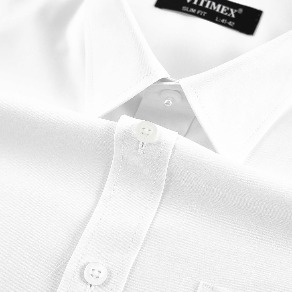 ÁO SƠ MI DÀI TAY VITIMEX DÁNG ÔM VỪA SLIMFIT TRƠN ASD 4083