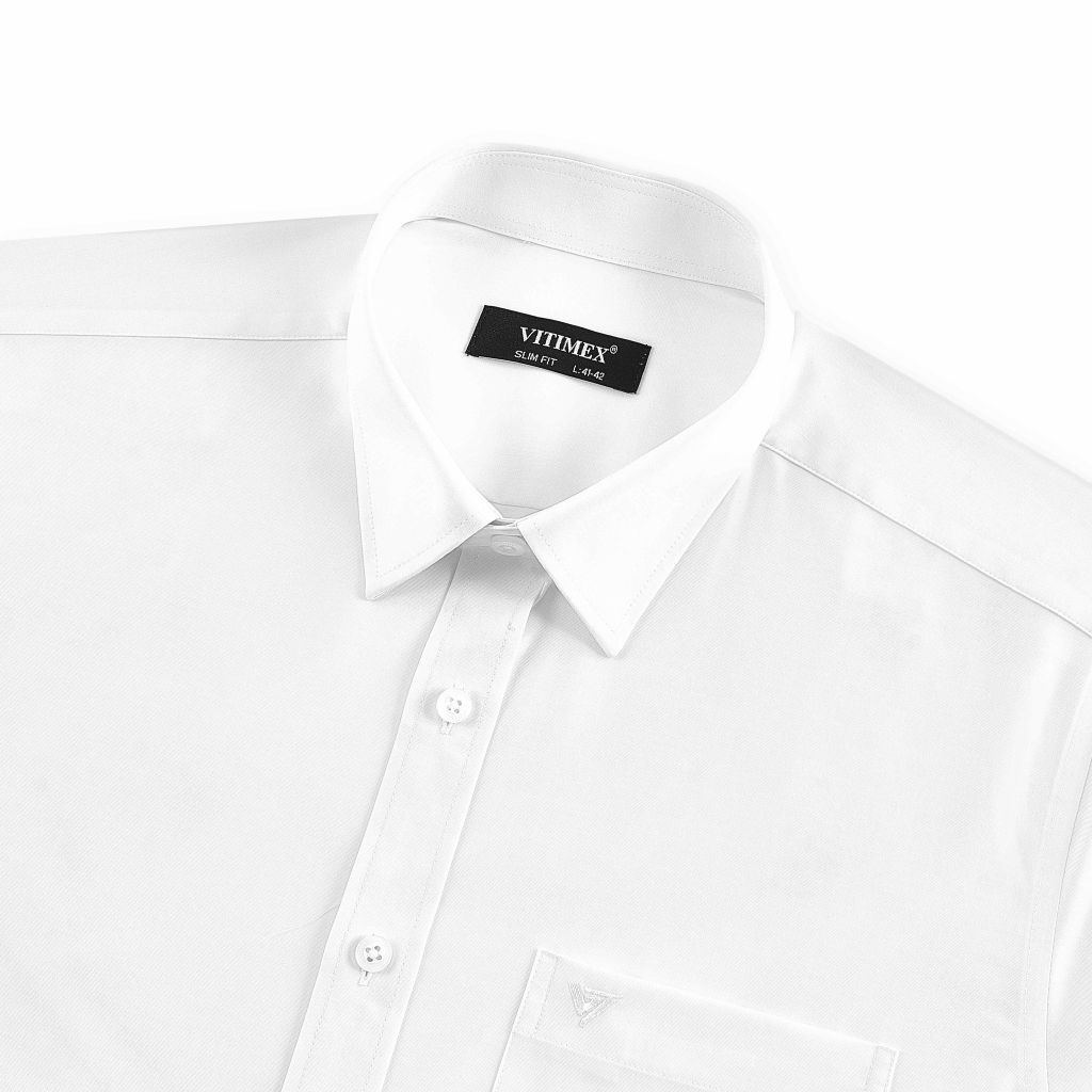 ÁO SƠ MI DÀI TAY VITIMEX DÁNG ÔM VỪA SLIMFIT TRƠN ASD 4083