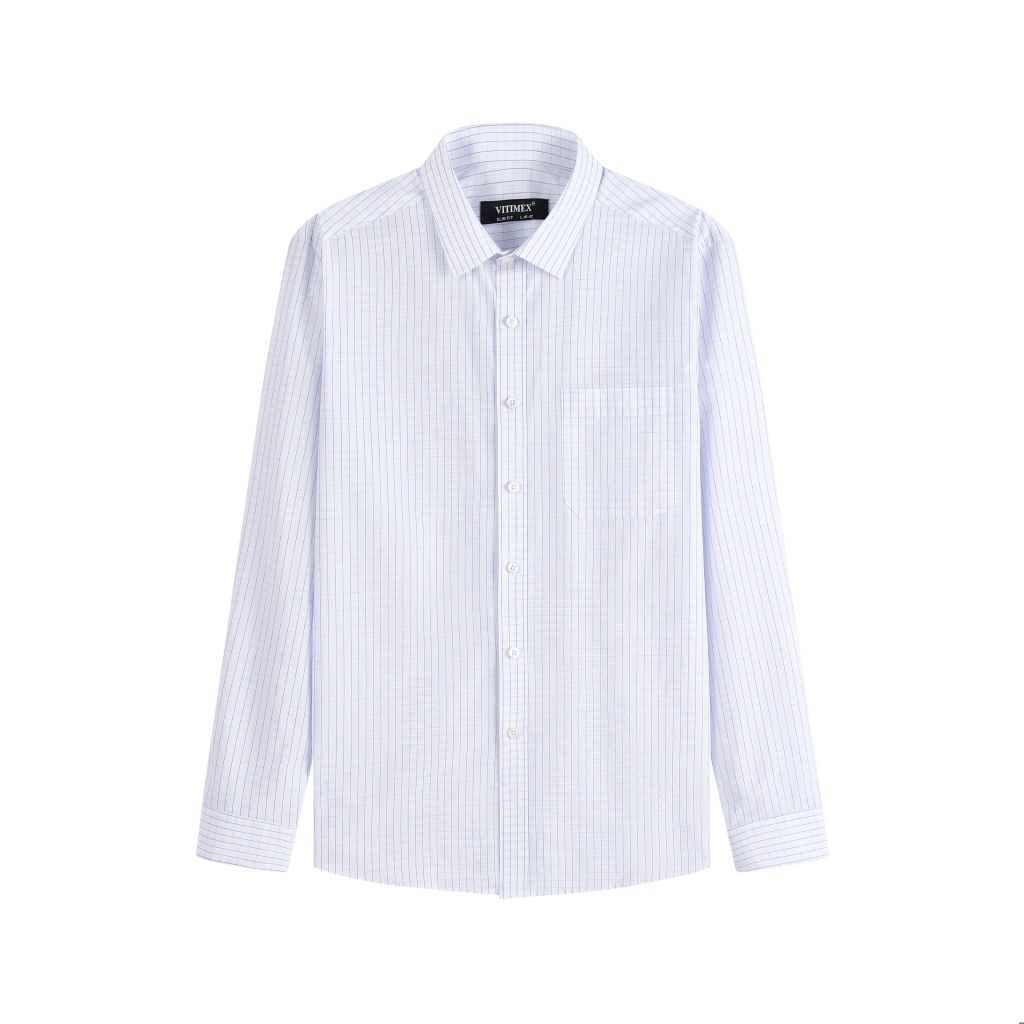 ÁO SƠ MI DÀI TAY VITIMEX DÁNG ÔM VỪA SLIMFIT KẺ CARO ASD 6012