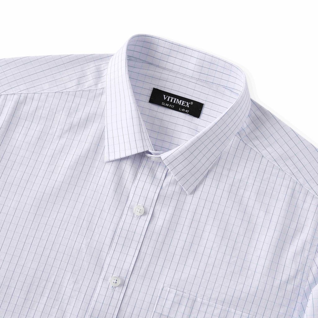 ÁO SƠ MI DÀI TAY VITIMEX DÁNG ÔM VỪA SLIMFIT KẺ CARO ASD 6012