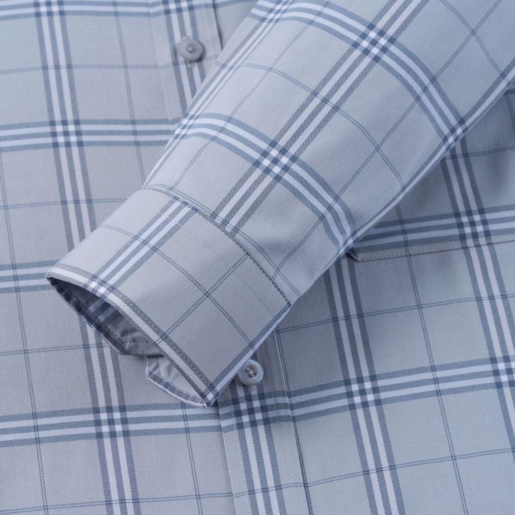 ÁO SƠ MI DÀI TAY VITIMEX DÁNG ÔM VỪA SLIMFIT KẺ CARO ASD 6022