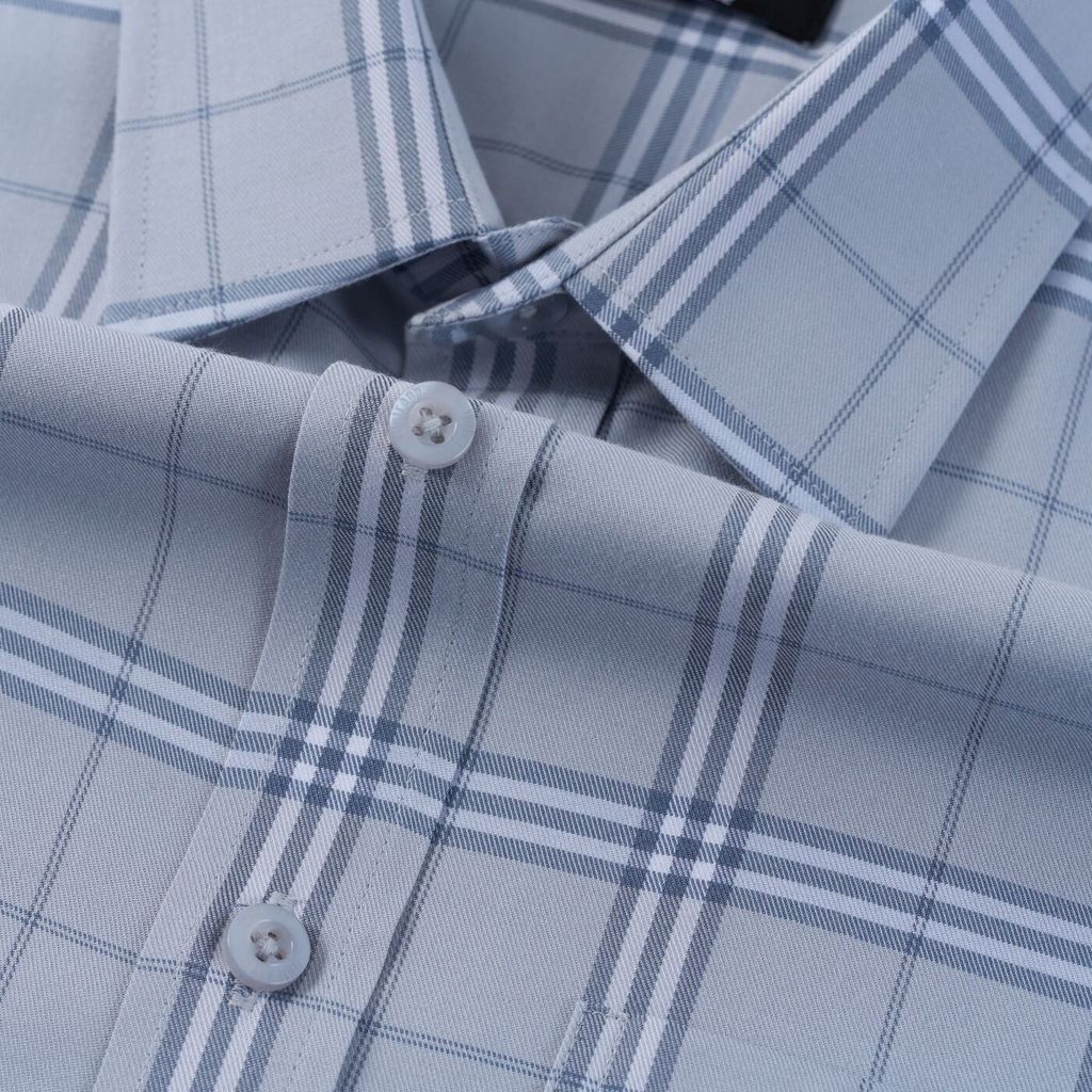 ÁO SƠ MI DÀI TAY VITIMEX DÁNG ÔM VỪA SLIMFIT KẺ CARO ASD 6022