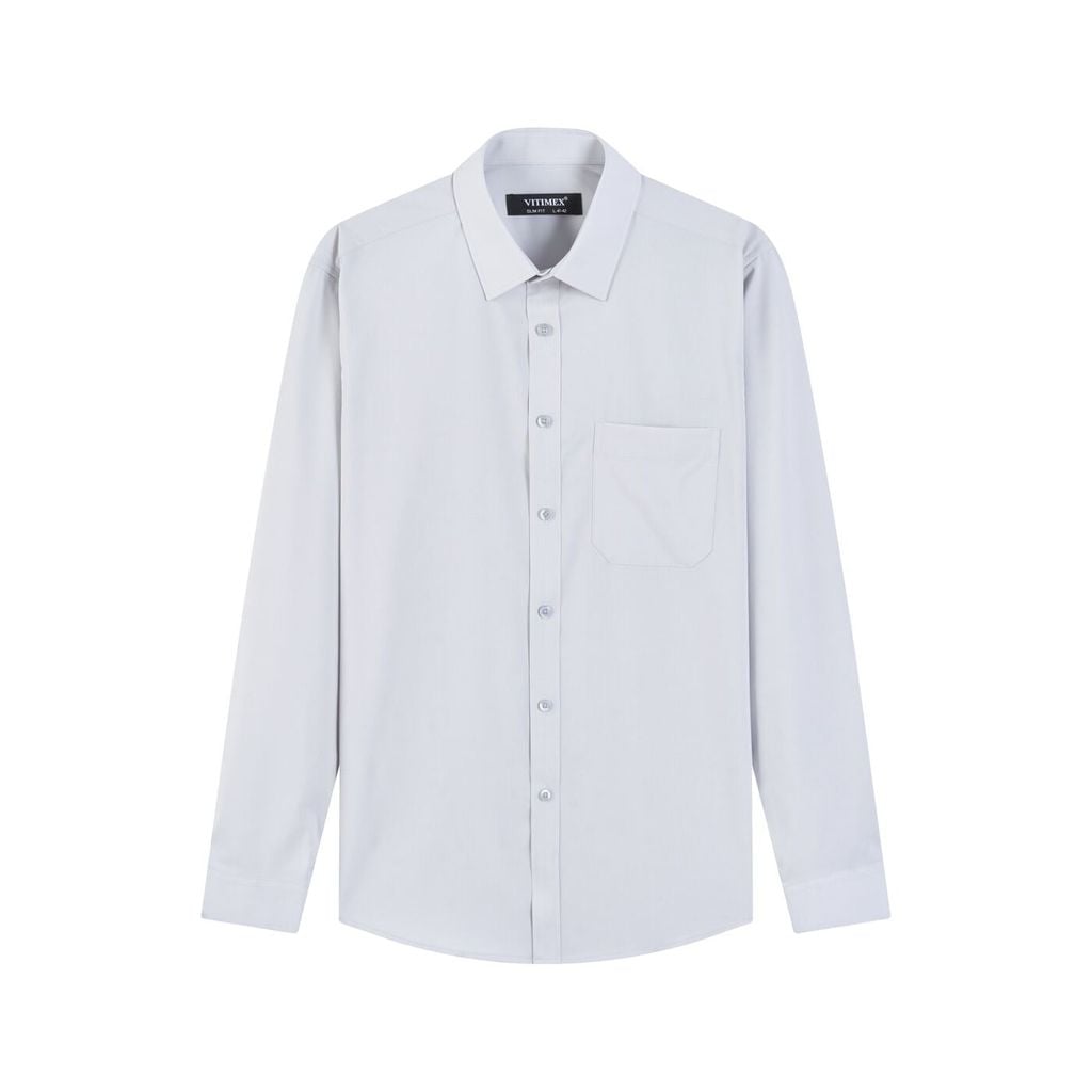 ÁO SƠ MI DÀI TAY VITIMEX DÁNG ÔM VỪA SLIMFIT TRƠN ASD 6028
