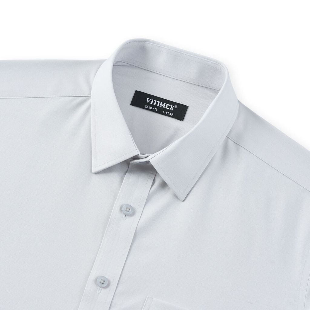 ÁO SƠ MI DÀI TAY VITIMEX DÁNG ÔM VỪA SLIMFIT TRƠN ASD 6028
