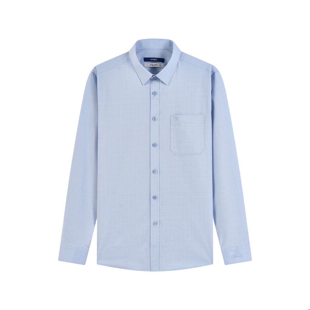 ÁO SƠ MI DÀI TAY VITIMEX DÁNG ÔM VỪA SLIMFIT KẺ CHÌM ASD 6029
