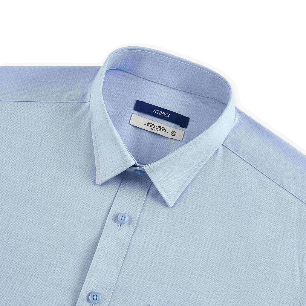 ÁO SƠ MI DÀI TAY VITIMEX DÁNG ÔM VỪA SLIMFIT KẺ CHÌM ASD 6029