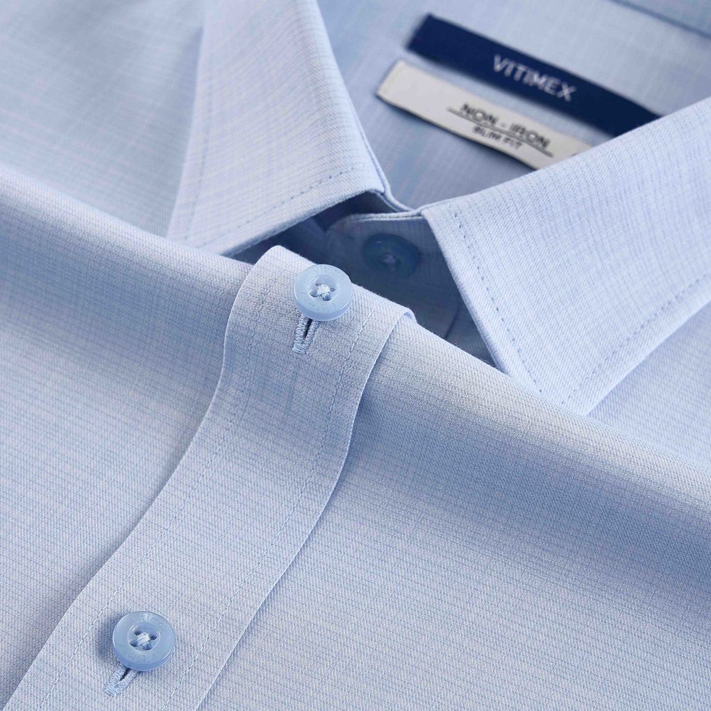 ÁO SƠ MI DÀI TAY VITIMEX DÁNG ÔM VỪA SLIMFIT KẺ CHÌM ASD 6029