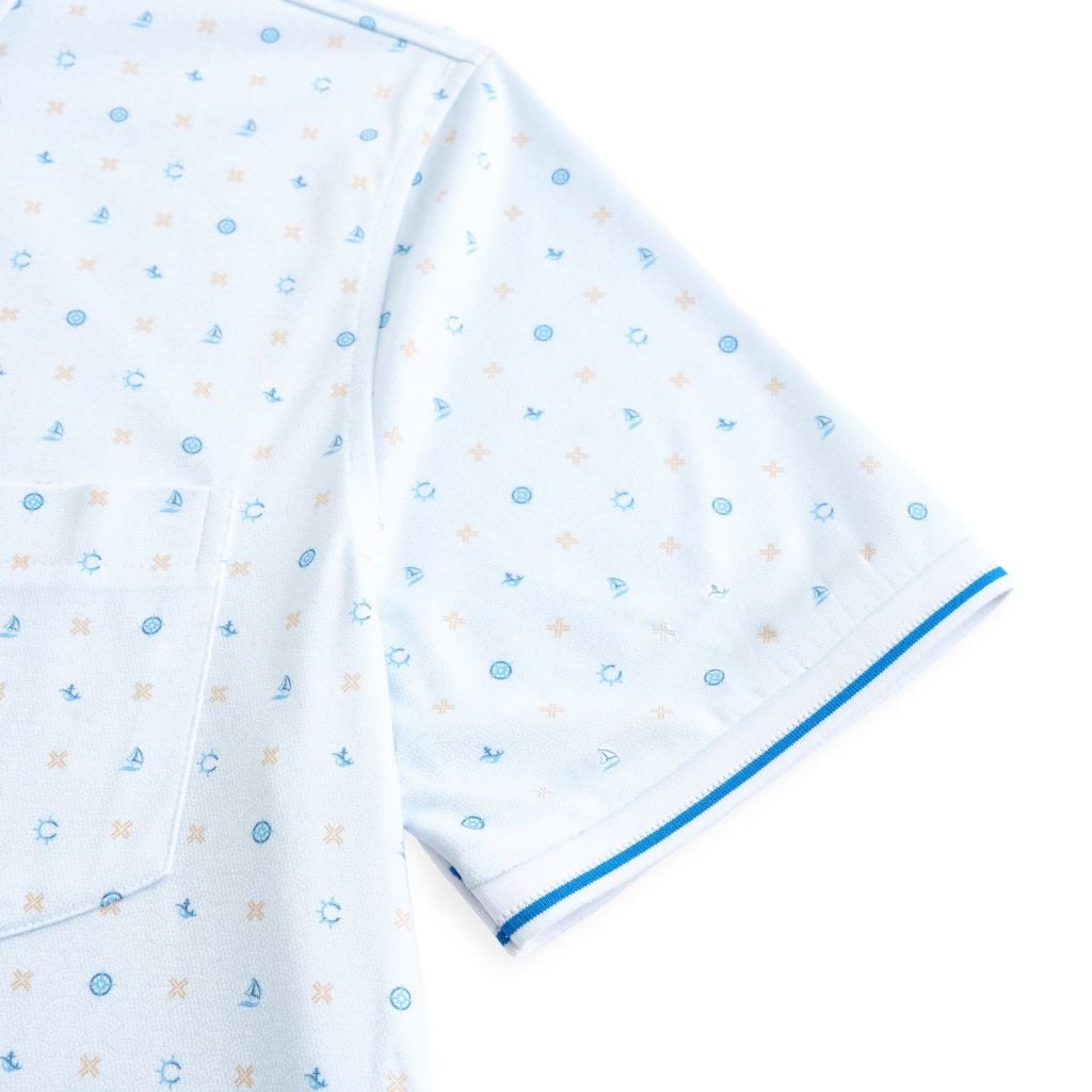 ÁO POLO VITIMEX DÁNG RỘNG VỪA REGULAR HỌA TIẾT NHỎ BỐ TRÍ ĐỀU ATR 5048