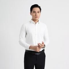 ÁO SƠ MI DÀI TAY VITIMEX DÁNG BODYFIT TRẮNG TRƠN ABD 4002
