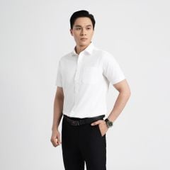 ÁO SƠ MI NGẮN TAY VITIMEX DÁNG RỘNG VỪA REGULAR TRẮNG TRƠN ARC 4002