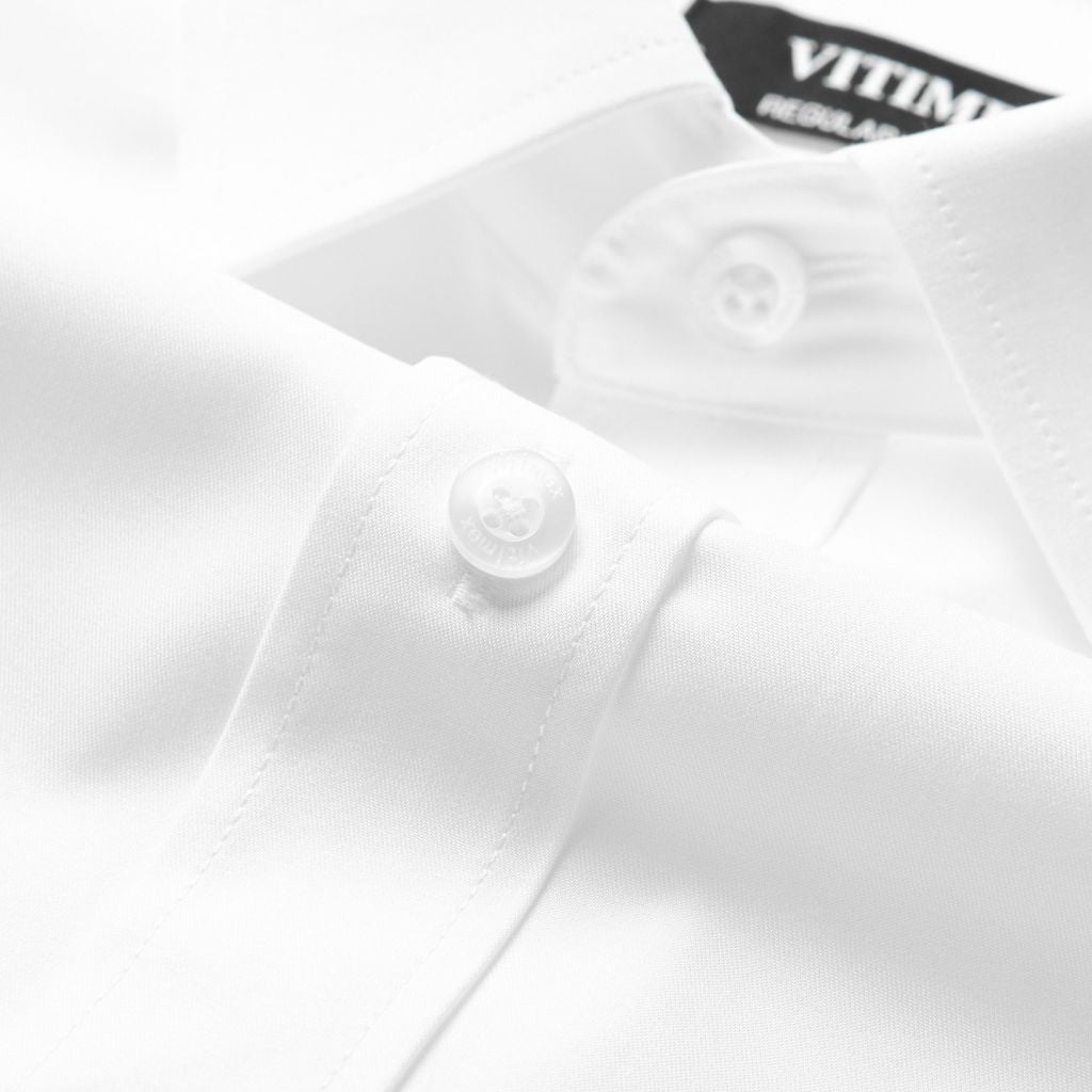 ÁO SƠ MI NGẮN TAY VITIMEX DÁNG RỘNG VỪA REGULAR TRẮNG TRƠN ARC 4002