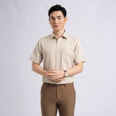 ÁO SƠ MI NGẮN TAY VITIMEX DÁNG RỘNG VỪA REGULAR KẺ CARO ARC 4040