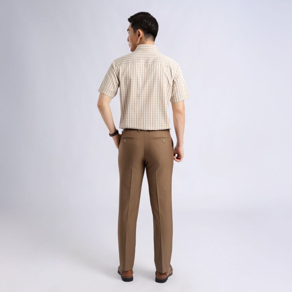 ÁO SƠ MI NGẮN TAY VITIMEX DÁNG RỘNG VỪA REGULAR KẺ CARO ARC 4040