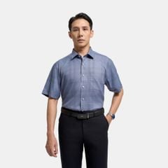 ÁO SƠ MI NGẮN TAY VITIMEX DÁNG RỘNG VỪA REGULAR KẺ ARC 4056