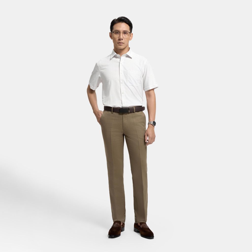 ÁO SƠ MI NGẮN TAY VITIMEX DÁNG RỘNG VỪA REGULAR HỌA TIẾT CHẤM BI ARC 4070