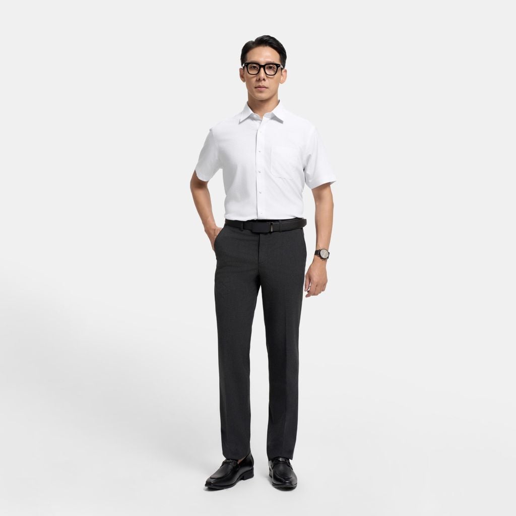 ÁO SƠ MI NGẮN TAY VITIMEX DÁNG RỘNG VỪA REGULAR TRƠN ARC 4080