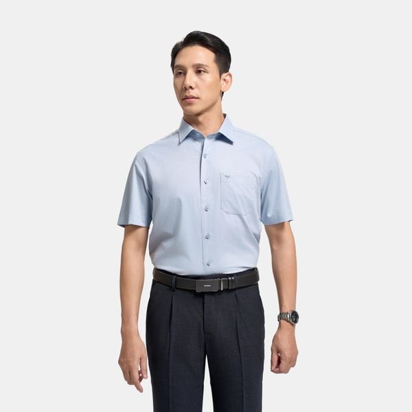 Áo sơ mi nam ngắn tay dáng rộng vừa Regular trơn ARC4081