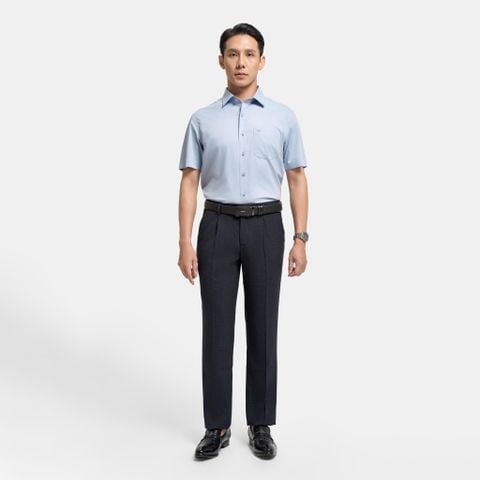 Áo sơ mi nam ngắn tay dáng rộng vừa Regular trơn ARC4081
