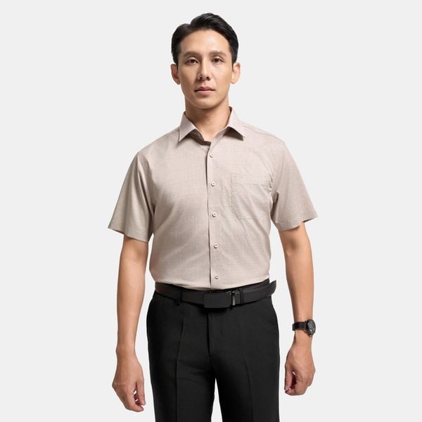 Áo sơ mi nam ngắn tay dáng rộng vừa Regular kẻ caro ARC4094