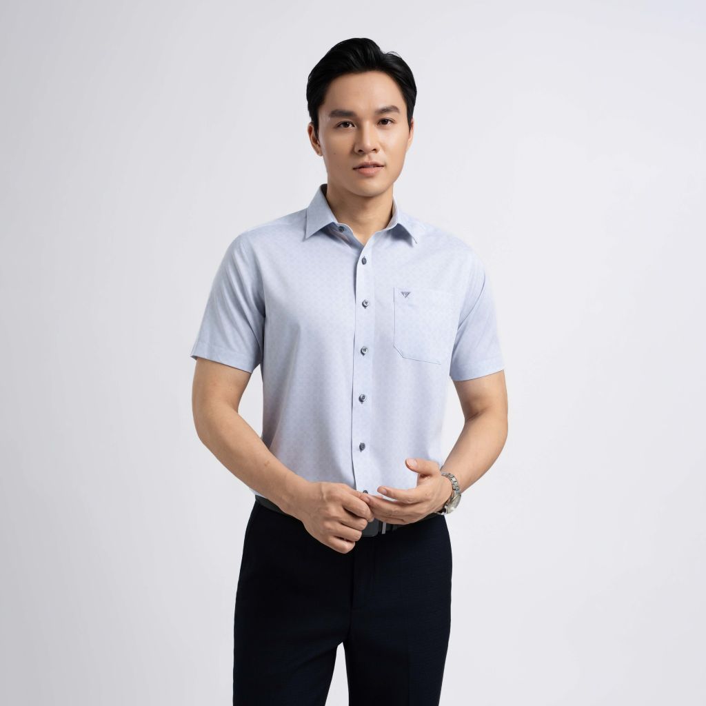 ÁO SƠ MI NGẮN TAY VITIMEX DÁNG RỘNG VỪA REGULAR KẺ CARO ARC 4102
