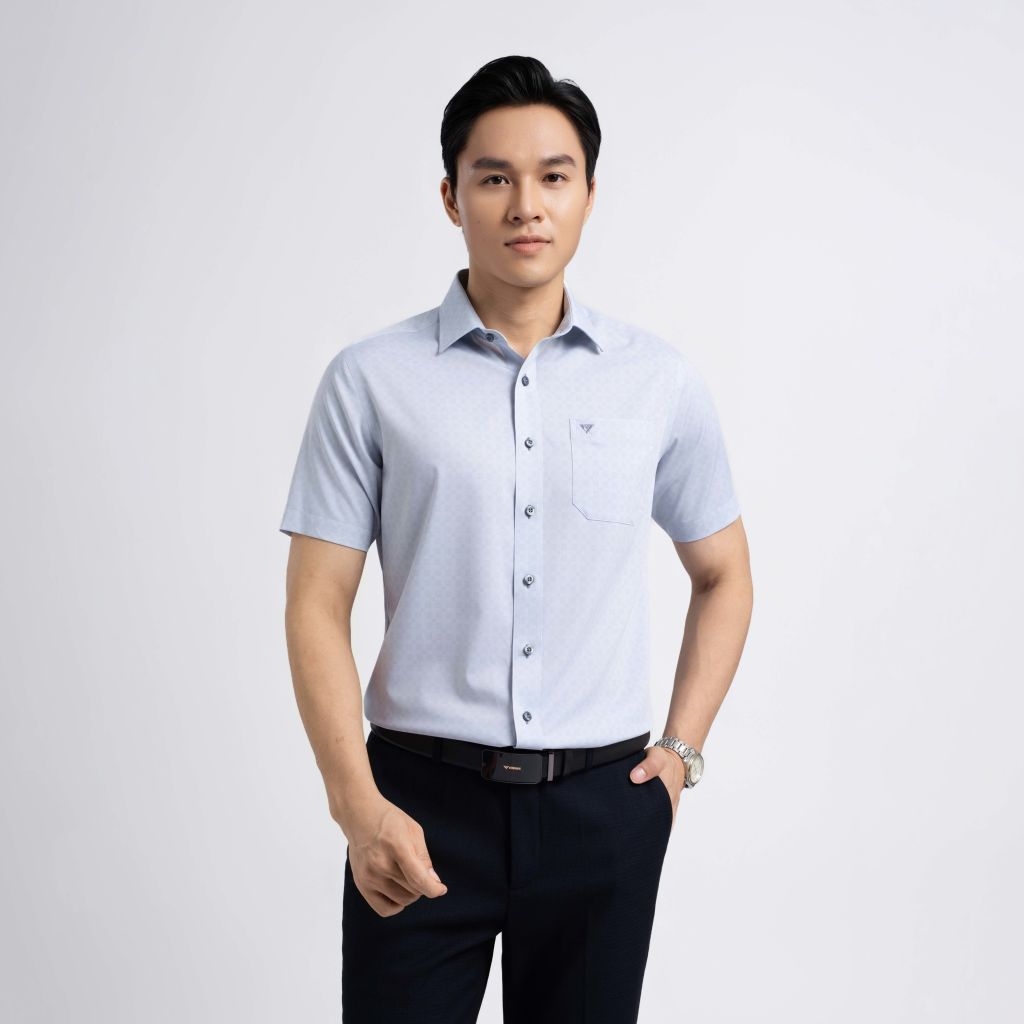ÁO SƠ MI NGẮN TAY VITIMEX DÁNG RỘNG VỪA REGULAR KẺ CARO ARC 4102
