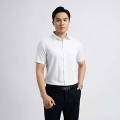 ÁO SƠ MI NGẮN TAY VITIMEX DÁNG RỘNG VỪA REGULAR TRẮNG ARC 4108