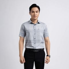ÁO SƠ MI NGẮN TAY VITIMEX DÁNG RỘNG VỪA REGULAR KẺ TO ARC 4110
