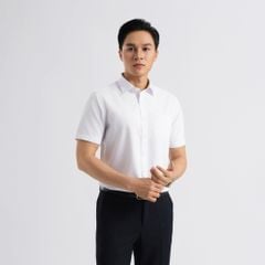 ÁO SƠ MI NGẮN TAY VITIMEX DÁNG RỘNG VỪA REGULAR TRẮNG TRƠN ARC 7265