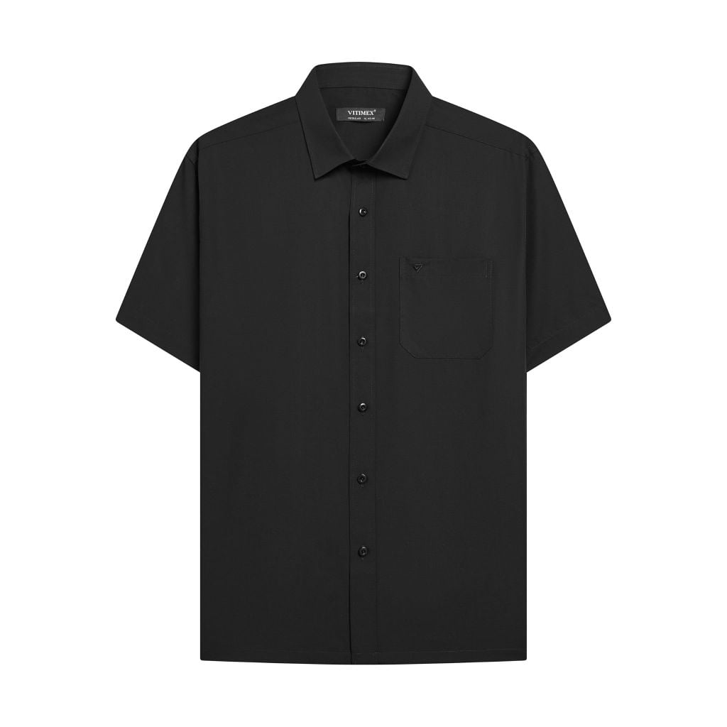 ÁO SƠ MI NGẮN TAY VITIMEX DÁNG RỘNG VỪA REGULAR TRƠN ARC 7686