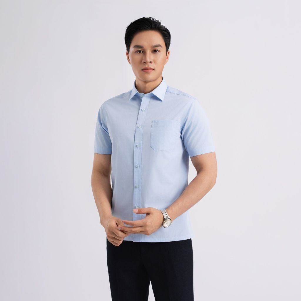 ÁO SƠ MI NGẮN TAY VITIMEX DÁNG RỘNG VỪA REGULAR HỌA TIẾT CHẤM BÔNG ARC 7730