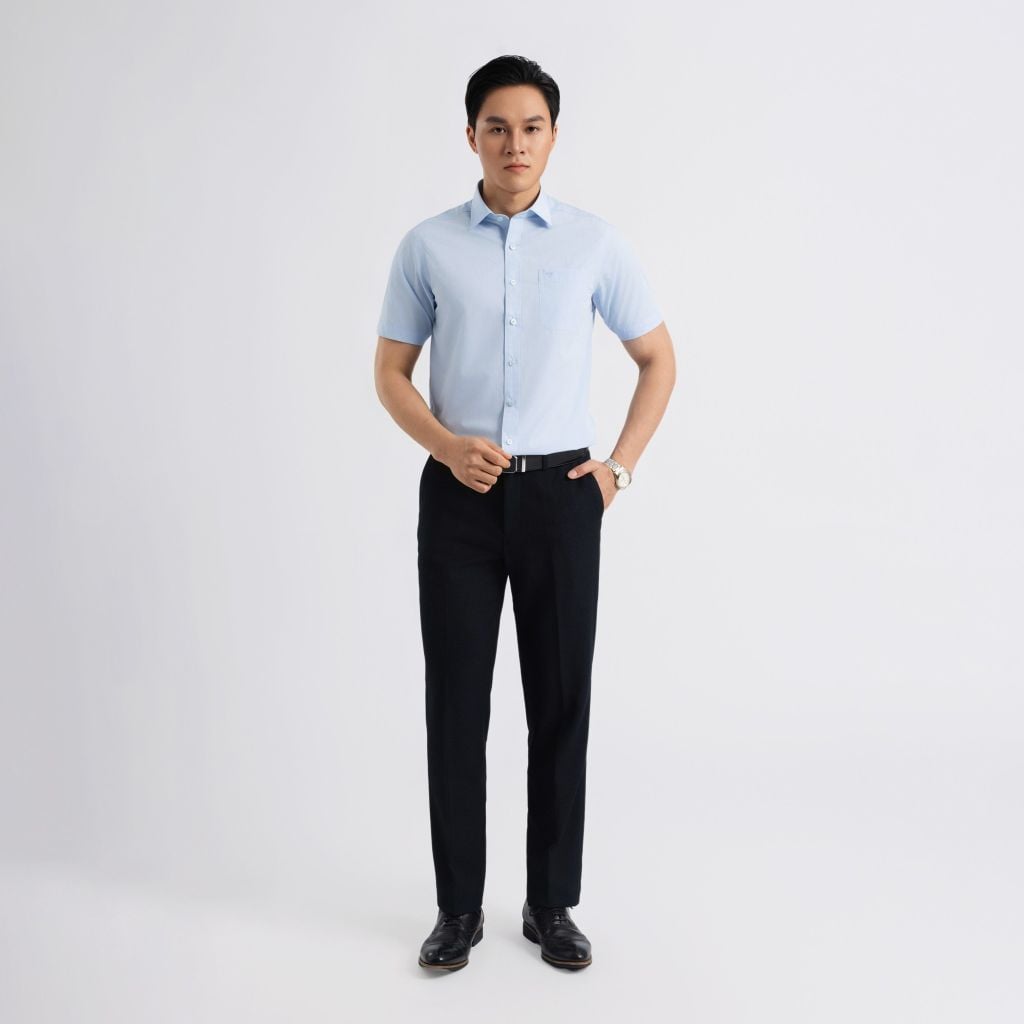ÁO SƠ MI NGẮN TAY VITIMEX DÁNG RỘNG VỪA REGULAR HỌA TIẾT CHẤM BÔNG ARC 7730