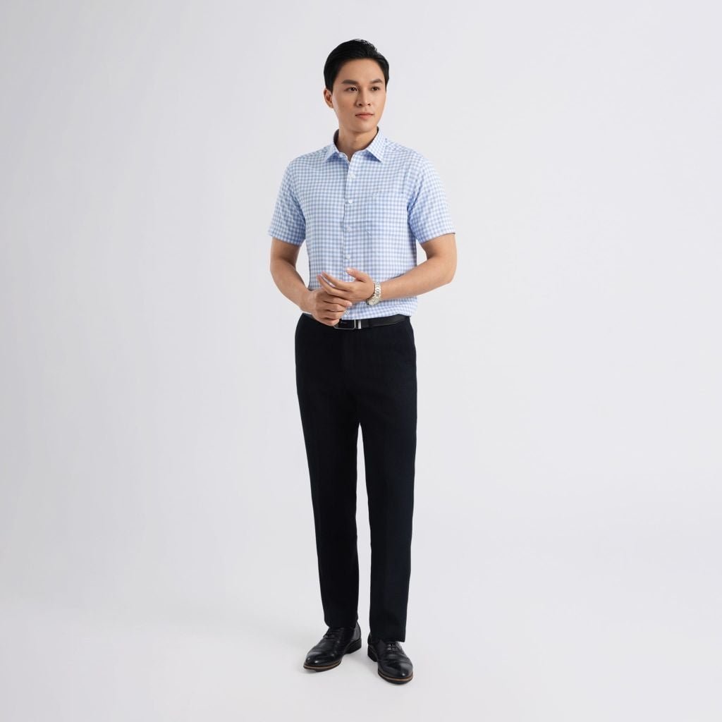 ÁO SƠ MI NGẮN TAY NAM VITIMEX DÁNG RỘNG VỪA REGULAR ARC 7813
