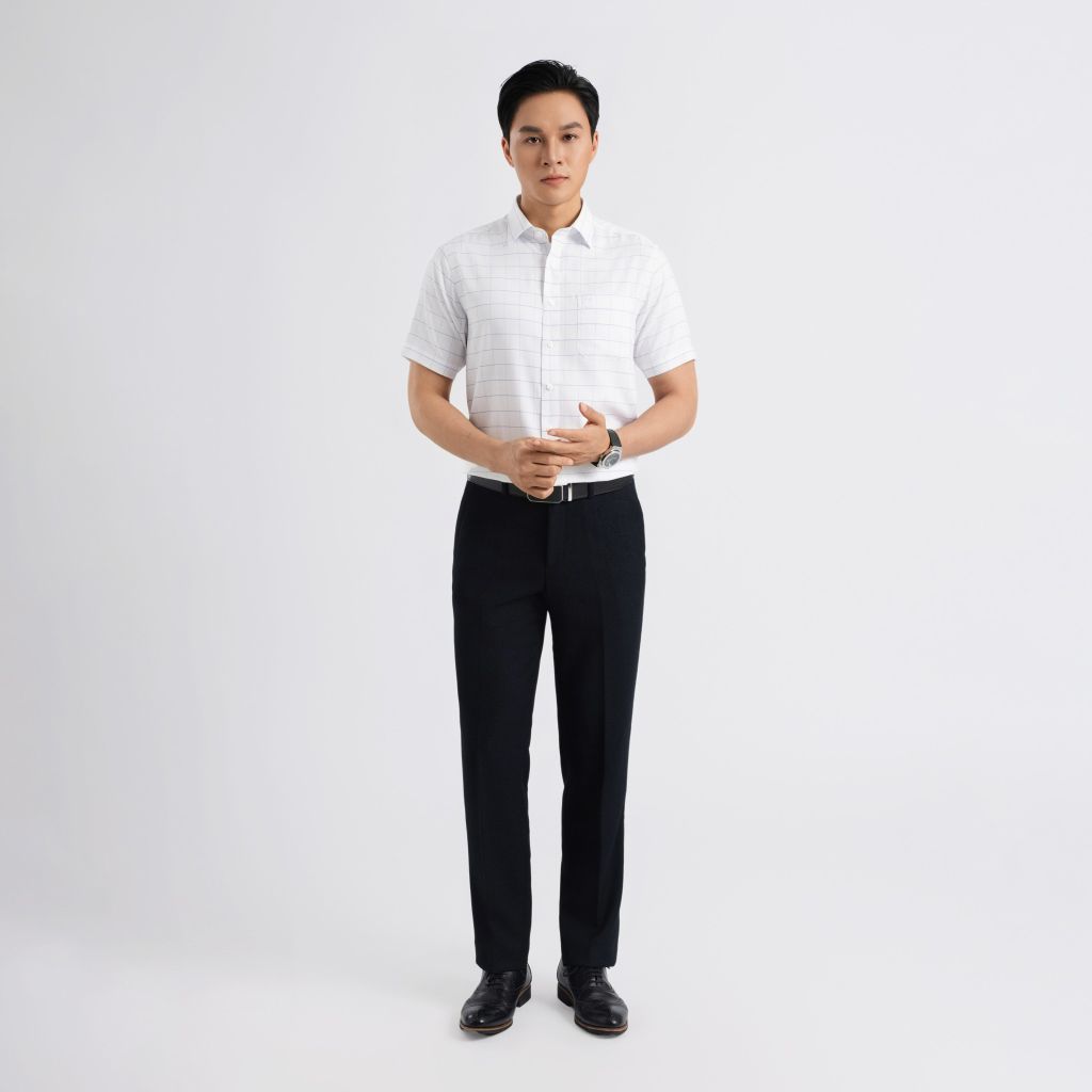 ÁO SƠ MI NGẮN TAY NAM VITIMEX DÁNG RỘNG VỪA REGULAR ARC 7828