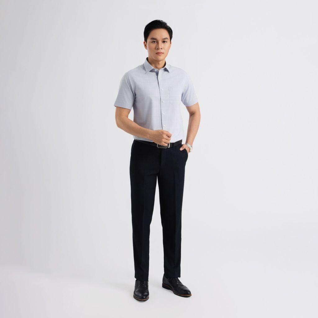 ÁO SƠ MI NGẮN TAY NAM VITIMEX DÁNG RỘNG VỪA REGULAR ARC 7879