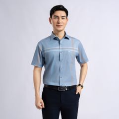 ÁO SƠ MI NGẮN TAY VITIMEX DÁNG RỘNG REGULAR KẺ ARC 7885