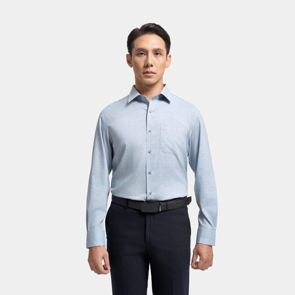 ÁO SƠ MI DÀI TAY VITIMEX DÁNG RỘNG VỪA REGULAR KẺ CARO ARD 4100