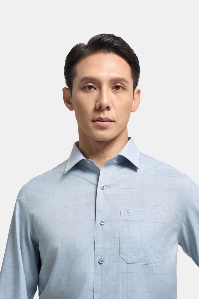 ÁO SƠ MI DÀI TAY VITIMEX DÁNG RỘNG VỪA REGULAR KẺ CARO ARD 4100