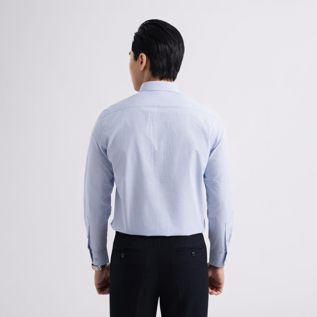 ÁO SƠ MI DÀI TAY VITIMEX DÁNG RỘNG VỪA REGULAR KẺ TĂM ARD 7578
