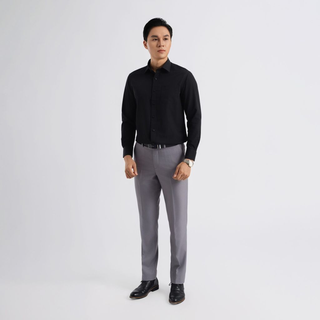 ÁO SƠ MI DÀI TAY VITIMEX DÁNG RỘNG VỪA REGULAR TRƠN ARD 7686