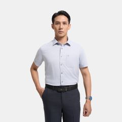 ÁO SƠ MI NGẮN TAY VẠT BẰNG VITIMEX DÁNG ÔM VỪA HOẠ TIẾT CHÌM ASB 4087